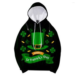 Men's Hoodies Men Women St Patrick Day Costume 3XL 4XL Personality Off Shoulder Zipper 3D Sweatshirt Ireland St.Patrick's Clothes