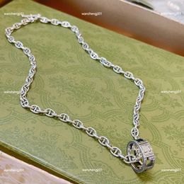 23ss designer women pendant Necklaces Fashion Silver Jewellery Dragon Ring Pendant necklace #Including box Preferred Gift