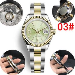 women watch 26mm Pink gold bracelet Mechanical automatic Watches Vertical bar textured women dress watch full Stainless steel wate279N