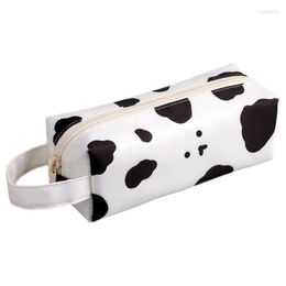 Pencil Bags Wholesale Portable Stationery Box Cartoon Cow Pen Bag Cosmetic Pouch Zippered Pocket Desktop Holder For School Office Dr Ot62T
