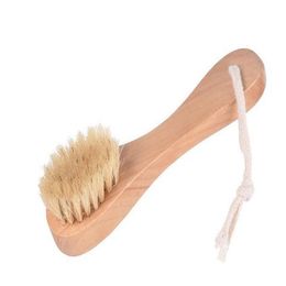 Natural Boar Bristles Spa Facial Brush Face Brush with Wood Handle Remove Black Dots Rub Face Nail Brush wholesale