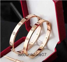 Love Bangles Women Men 4cz Steel Screw Screwdriver Bracelets Gold Silver Rose Nail Bracelet Jewelry with Velvet Bag