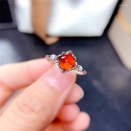 Cluster Rings Sugar Tower Garnet Ring Natural Fanta Woman S925 Sterling Silver Exquisite Gemstone With Certificate