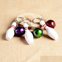 Party Favour New Metal Bowling Ball Key Chains Fashion Novelty Sports Rings Gifts For Promotion Wa2080 Drop Delivery Home Garden Festiv Dhk2G