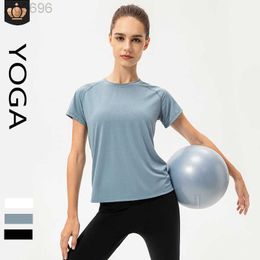 Desginer Aloo Yoga t Shirt Alotop Summer Ice Feel Quick Dry Loose Relaxed Short Sleeve Breathable Mesh Fitness T-shirt