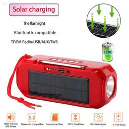 Speakers Portable Bluetoothcompatible Speaker Support solar charging Super Bass Stereo Subwoofer TWS Radio receiver With Led flashlight Z0317 L230822