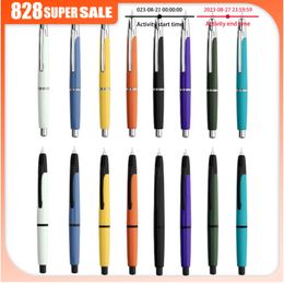 Fountain Pens MAJOHN A2 Press Fountain Pen Retractable EF Nib 0.4mm Resin Ink Pen Converter For Writing Christmas Gift Lighter Than A1 230821