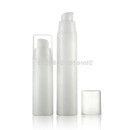 15ml 30ml 50ml White Empty Plastic Shampoo Cosmetic Sample Containers Emulsion Lotion Airless Pump Bottles 100pcs/lot Amqif