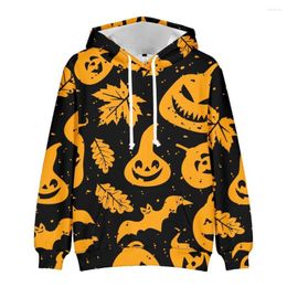 Men's Hoodies Autumn Fashion Casual Women Men Pullover Harajuku Streetwear Cartoon Halloween Elements Printed Long Sleeve Sweatshirt