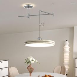 Chandeliers Dining Room Island LED Chandelier Modern Removable Saucer Lighting Hanging Fixtures For Restaurant Bar Office Home Deco Round