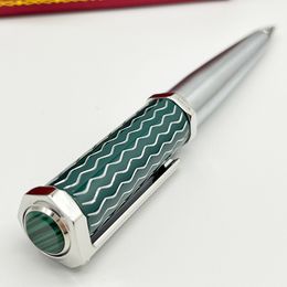 Ballpoint Pens Luxury Ballpoint Pen Octagon Green Wave Pattern High Quality With Red Box Top Gift 230821