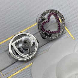 Top designer MiuMiu Fashion Earrings New Circle Love Full Diamond with Elegant Temperament High Grade Peach Heart Silver Needle Earrings gifts Jewellery Accessories