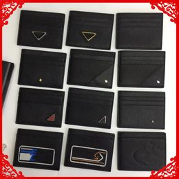 Business Mini Credit Card black Wallets Fashion Classic Business Vintage Genuine Leather Women Letter Purse Zip Clip Bill Holder M266I