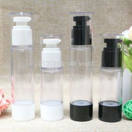 Transparent Airless Pump Vacuum Bottle Toiletries Container Refillable Plastic Dispenser Travel Cosmetic Bottles Tools Ohcok