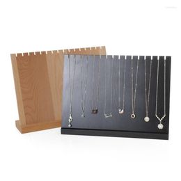 Jewellery Pouches 2023 Black Wood Necklace Pendant Display Stand Women Organiser Holder Storage Case Bracelet Rack
