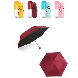 Umbrellas 4 Colour Package Umbrella Mini Light Small Pocket 5 Folding Anti-UV Compact Cases DW009