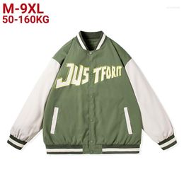 Men's Jackets Baseball Jacket Men Bomber Plus Size 9xl 8xl 7xl 6xl Clothing Male Oversized Spring Autumn Students Windbreaker Vintage Coats