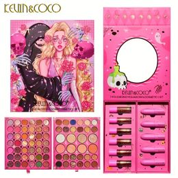 Mini Makeup Set, 74 Colours Eyeshadow Palette+5 Lipsticks +6 Lip Gloss Set Box Earth Colour Long Lasting And Delicate Contouring Makeup Kits