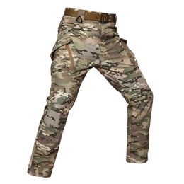 Men's Pants IX9 Softshell Thick Fleece Winter Military Tactical Camouflage Hunt Cargo Pant Warm Waterproof Combat Trousers 230821