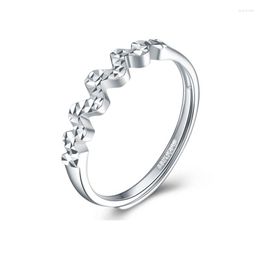 Cluster Rings Pure Platinum 950 Ring For Women Imitation Diamond Weave Fashion Real Pt950 Wedding Female US 5-9 Adjustable