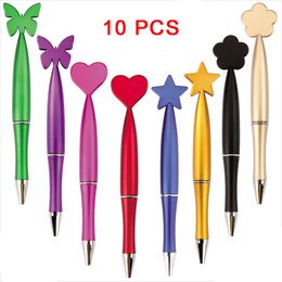 Ballpoint Pens 10PCLot Lovely Creative Butterfly Five-pointed Star Flower Heart-shaped Ball Pen Student Black Gel Pen School Office Stationery 230821