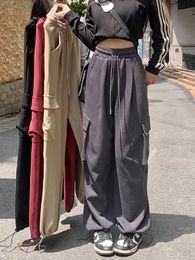 Women s Pants s HOUZHOU Korean Style Solid Basic Cargo Hippie Harajuku Oversized Baggy Sweatpants Kpop Y2K Loose Wide Leg Trousers Female 230822