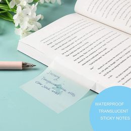 Packs 600 Sheets Transparent Sticky Notes Clear Waterproof Self-Stick For Annotating