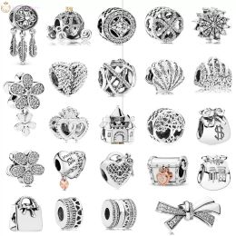 925 Sterling Silver Dangle Charm Dream Catcher Castle Tree of Life Beads Bead For pandora charms sterling silver beads