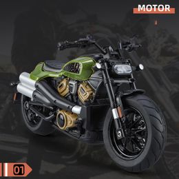 Diecast Model 1 12 Davidson Sporter S Simulation Sound Light Trendy Ornament Alloy Motorcycle Boyfriend Gift Christmas Present 230821