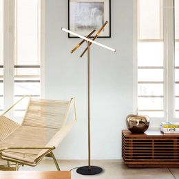 Floor Lamps Modern LED Strip Lamp Dimmable Standing Light For Living Room Bedroom Study Decor Lighting