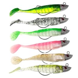 Baits Lures Fake Lure Jigging Soft Bait Fishing 911cm 156233g DIY Head Jig Fish T Tail Sea Bass Tackle 6 Colours 230821