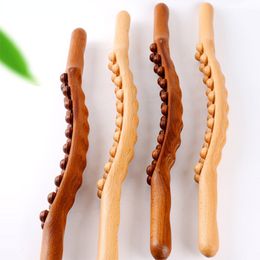 Full Body Massager Rolling Pin Universal Back Needle Massage Tendons Beech Wood Scraping Stick Point Treatment Guasha Relax Therapy Tool 230822