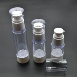 20pcs/lot 15ml AS Plastic Emulsion Cream Airless Small Refillable Bottle Empty Cosmetic Sample Packaging Containers SPB106 Tcnfj