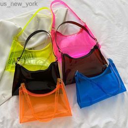 Totes Transparent Clear Jelly Handbag Shoulder Bags for Women Elegant Evening Bag HKD230822