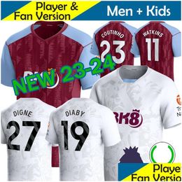 Yoga Outfit 23/24 Soccer Jerseys Kids Kit Home 2023 2024 Aston Villas Football Shirt Training Away Fans Player Version Camisetas Fut Dhsuh