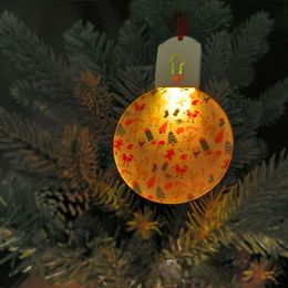 Christmas Tree Decorations Sublimation Acrylic light Christmas Pendant Santa Snowman Christmas Ornaments Decorative Hanging Ornaments for Christmas Tree Decor