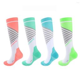 Sports Socks Long Tube Compression Nylon Over Knee Football Elastic Calf