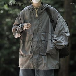 Men's Jackets Summer Thin Sun Protection Clothing Trend Outdoor Functional Charge Coat American High Street Hooded Jacket