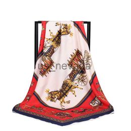 Scarves LuxuryHigh quality 100 silk scarf Brand Famous Designer Horse E print Pattern Square scarf Womens Scarves for Gift Size 90x90cm R444 J230822