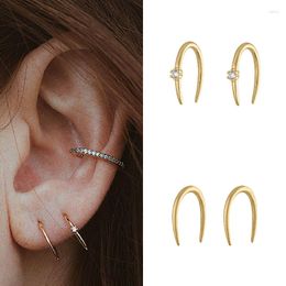 Hoop Earrings CRMYA Classic Gold Filled Silver Color Shooting Star Open Cubic Zircon Stud 2023 Fashion Jewelry