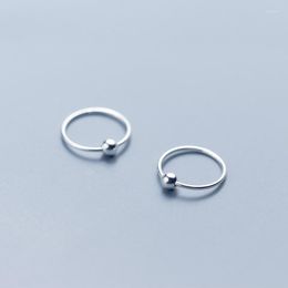 Hoop Earrings Real 925 Sterling Silver Round 10MM 12MM 14MM For Women's & Men's Fashion Jewellery