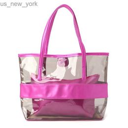 Totes Women Transparent Shopping Bags Jelly Clear Beach Handbag Tote Shoulder Bag HKD230822