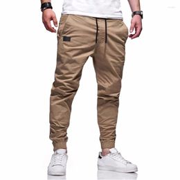Men's Pants 2023 Elastic Waist Casual Simple Youth Sweatpants Slim Fit Streetwear Solid Colour Trousers S-3XL