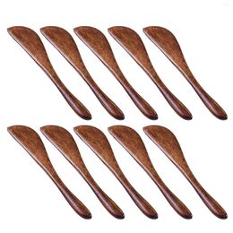 Bowls 10 Pack Wooden Butter Knife 6 Inch Condiment Knives Wood Super Handy Kitchen Utensils Jelly Spreader