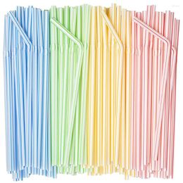 Disposable Cups Straws Colourful Drinking Plastic Straw Milk Tea Bar Party Wedding Kitchen Home Accessories Beverage