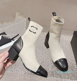 Luxury Designer Sock Boots Women Ankle Booties Winter Leather Boot
