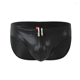 Underpants 2023 Brand Fashion Sexy Men's Thongs Leather Underwear Low-Waist Breathable Comfortable Soft Male Gay Homme Briefs