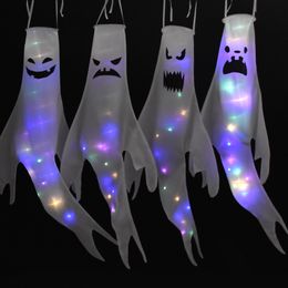 Other Event Party Supplies Halloween Ghost Windsocks LED Light Hanging Wind Banner Outdoor Garden Decor Festival Horror Prop 230821