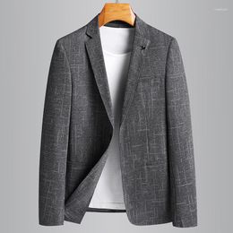 Men's Suits Man Spring Grey Male Blazer Luxury Single Breasted Men Fashion Slim Fit Business Casual Plus Size 4xl