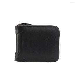 Wallets Simple Casual Solid Color Men Short Wallet Portable Luxury Coin Purses Vintage Elegant PU Leather Card Holder